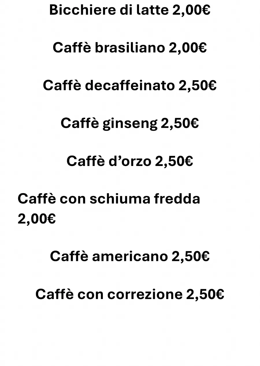Listino online : Nuovo listino Bar Cilea S.a.S. Napoli